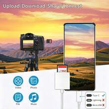 AKKHOO 2-In-1 Type-C Smart Card Reader, USB 3.0, Smart OTG Card Reader, Supports SD/TF Card Reader - White - View 8