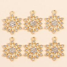 10Pcs Snowflake Series Pearl & Rhinestone Alloy Snowflake Pendants, Suitable For DIY Jewelry Making, Necklace Bracelet Earring Accessories, Christmas Holiday Decoration Gifts - Multicolor - View 34
