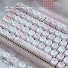 牛奶糖甜心粉 PBT 鍵帽，高美感 5 面熱昇華 MOA 軸體，兼容機械鍵盤 - 查看 2