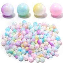 100-500pcs 6/8/10mm Acrylic Faux Pearl Plated Gradient Mermaid Beads For DIY Jewelry Making Accessories Decorative Beads - Gradient Colors - View 5