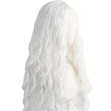 1pcPrincess Long Loose Wavy Full Wig, Elegant Fairy Chic Look, Wedding Cosplay Styling, Adjustable Cap Middle Part Costume Hair Wig - White - View 4