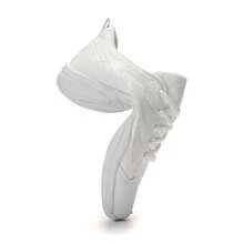 Women's Cheerleading Footprint Mesh Breathable White Round Toe Low-Top Flat Cheer Practice Sports Shoes - White - View 11