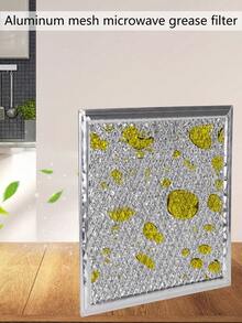 2 Pieces Microwave Grease Filter Replacement For GE WB02X11534 Washable Aluminum Mesh With Long Side Pull Tab - Silver - View 6