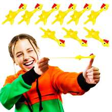 5/10/20/30/48PCS Stretchy Slingshot Rubber Chicken Toy, Novelty Soft Bouncy Fidget Finger Sensory Toy, Bulk Party Favors For Goodie Bag Pinata Filler Classroom Reward Christmas Stocking Stuffer Easter Exchange Gift - Multicolor - View 1
