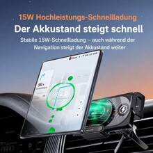 Faltbare Auto-Handyhalterung für Lüftungsschlitz, 360° Drehbar, mit Kabelloser Ladefunktion, Geeignet für Viele Smartphone-Modelle - Schwarz - Übersicht 7