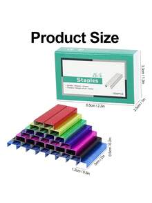 1 Set/1000pcs Colorful Staples, Universal Office Supplies Staples, Document Staples, Book Staples, Staple Consumables, Office Supplies Accessories - Multicolor - View 6