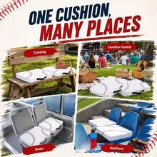 Thick Stadium Cushion 2 Pack 2.8" Baseball Print Waterproof 13.4"X 16. 2.8" Bleacher Pads With Handle Sport Portable Cushion Games, Outdoor Event - Baseball - View 7
