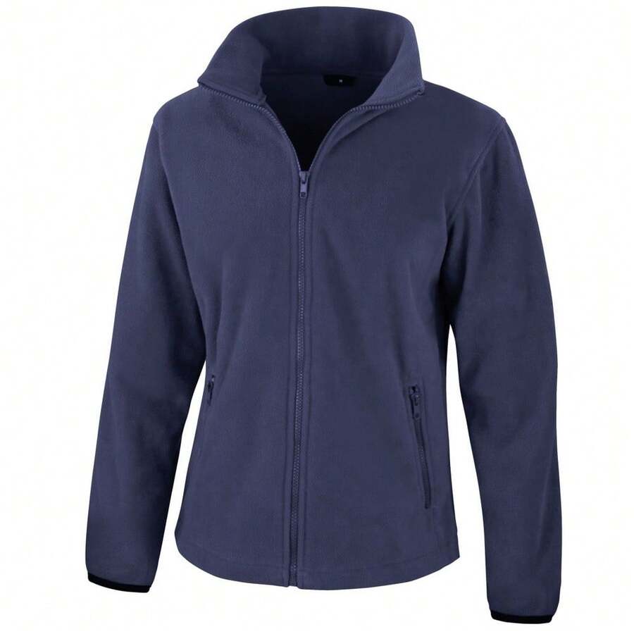 Result Womens/Ladies Core Fashion Fit Fleece Top/Full Zip Jacket - Navy Blue - View 1