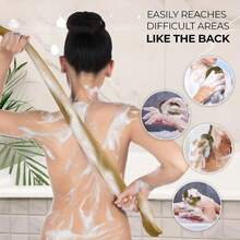2pcs African Net Sponge Exfoliating Bath Balls, Facial Bath Net, Ghana Sapo Scrub Cloth, Long Bath Back Brush For Smooth Skin - A - View 3