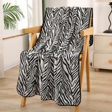 1pc/2pcs Approx. 13*30in/28*55in Thickened Zebra Stripe Coral Fleece Face Towel And Bath Towel, Super Soft, Absorbent, Quick Drying, Suitable For Swimming, Spa, Home Bathroom Shower, Back To School - Black and White - View 14