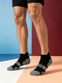 1/3/5/10/20 pares de calcetines cortos cómodos para hombre con base gris + combinación de negro y blanco, adecuados para varios tipos de zapatos y ocasiones, deportes al aire libre, deportes de interior, correr y caminar - Multicolor - Ver 3