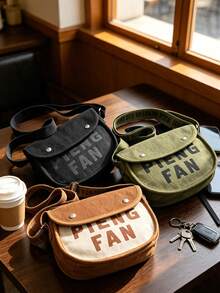 PIENG FAN Vintage Canvas Crossbody Bag, Men's Shoulder Bag, Adjustable Strap, Multi-Pocket Large Capacity Commuter Bag, Lightweight Messenger Sling - Multicolor - View 6