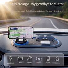 Multifunctional Car Non-Slip Mat With 360° Rotating Phone Holder – 3-In-1 Car Non-Slip Mat, Dashboard Mat Non-Slip Pad For Car Dashboard Storage Of Fashion Glasses, Keys, Car Navigation Holder, Phone Holder For Car, Multifunctional Non-Slip Mat For Small Cars - Multiple Styles - View 2