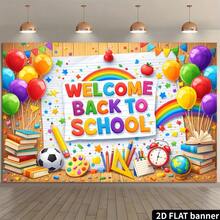 2D Flat Welcome Back To School Themed Banner Background, Suitable For Various Indoor And Outdoor School-Related Activities, Can Be Used As A Multi-Functional Photo Backdrop, Applicable For Campus Events And School Parties - Multicolor - View 10