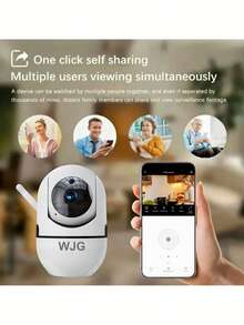 WJG Baby Monitor, 1290P HD Video Baby Monitor With Camera And Audio, 2.4GHzCamera With Night , Motion Detection For Baby And Pet, Cloud - White - View 6