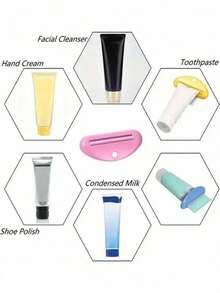 1/4 Manual Multi-Function Toothpaste Squeezer, Universal Tube Holder Clip, Can Squeeze Toothpaste, Facial Cleanser, Skincare Products, Bathroom Sink Storage Organizer Small Item, Convenient Home/Dormitory Toiletries Accessory - Multicolor - View 3
