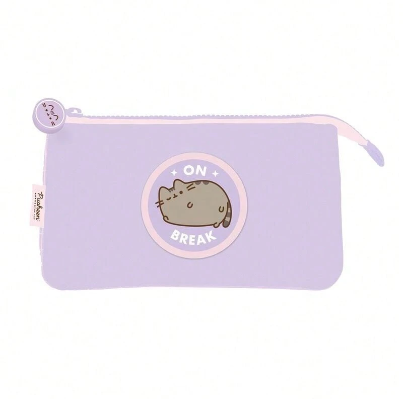 Pusheen Moments 鉛筆盒,三隔層拉鍊文具收納包,聚酯材質材質,淡紫色,返校季必備 - 選項 3 - 查看 1