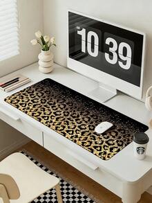 1 Stück Schwarze Gold Leoparden Muster Schreibtischunterlage | Ins Stil Große Schwarze Gold Leoparden Mauspad | Wasserdicht, Rutschfest, Verschleißfest | Hochauflösender Muster, Farbbeständig | Geeignet für Laptop/Tastatur/Maus Aufbewahrung und Schreibtischdekoration | Essentielles kreatives Schreibtischzubehör für Zuhause, Büro, Studenten | 5 Größen erhältlich (S/M/L/XL/XXL) - A - Übersicht 2
