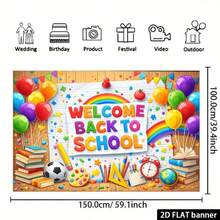 2D Flat Welcome Back To School Themed Banner Background, Suitable For Various Indoor And Outdoor School-Related Activities, Can Be Used As A Multi-Functional Photo Backdrop, Applicable For Campus Events And School Parties - Multicolor - View 8