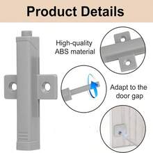 Push To Open Door Catch, Heavy Duty Push Open Door Latch, 40N Spring Release Touch Latch For Handleless Wardrobe Cabinet Cupboard Drawer Closets Magnetic Push To Open Door Damper(6/10 Pcs) - Gray - View 4
