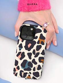GIIPPA 1pc Cream Yellow Base With Black Leopard Print Design, Phone 17 Pro Max Phone Case, Compatible With Phone 16 Pro Max, 15 Pro Max, 14 Pro Max, Korean Style High-End Fashionable And Fun Phone Case, Compatible With 11/12/13/14/15/16 Pro Max Plus, Elegant Design Suitable For Men And Women, Perfect Gift For Girlfriend On Christmas, Valentine's Day, Easter, Wedding Season And Birthday! - Multicolor - View 5