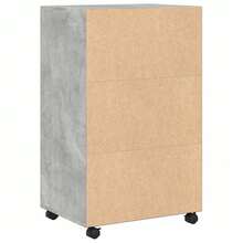 vidaXL Rolling Cabinet, Office Cabinet With Storage Space, Filing Cabinet For Living Room Or Office, Office Container, Rolling Cabinet, Concrete Grey Wood Composite - Concrete Dust - View 8