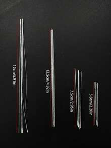 Set 5 Jarum Jahit, Jarum Bordir Tangan Bermata Tajam, 5.8/7.5/12.5/15cm, Baja Tahan Karat, Alat Merangkai Manik-manik dengan Jarum Terbuka, Set Alat Merangkai Benang Jahit dan Rajut Tangan DIY - Alat pemasang benang ujung terbuka - View 3