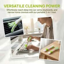 1pc Detachable Washable Gap Cleaning Brush, Suitable For Car Air Vent, Keyboard, Car Interior, Household Dusting Tool, Double-Head Air Vent Cleaning Brush, Car Air Conditioner Dusting Brush - Car Wash Brush - View 8