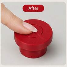 1pc Easy-To-Stick Toilet Flush Button - Prevents Nail Breakage, Suitable For Long Nails - Creative Bathroom Accessory, Toilet Decor - Red - View 3