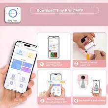 Wireless Mini Printer, Portable Inkless Sticker Printer With 5 Rolls Thermal Printing Paper, For Notes, Journals, Photos, Course Labels, To-Do Lists, Home, Office, DIY And Study - Multicolor - View 6