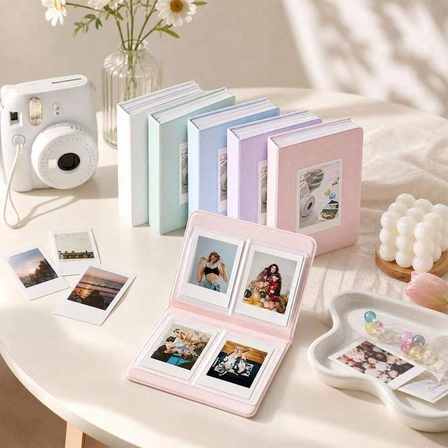 Pocket Photo Album For Instant Camera Photos, 3-Inch Picture Storage Book For Stamps, Tickets And Cards, Compatible With Fujifilm Mini 12/11/9, Travel Memory Collection Album, Scrapbook Organizer, Wedding And Gift Keepsake Storage - Multiple Styles - View 1