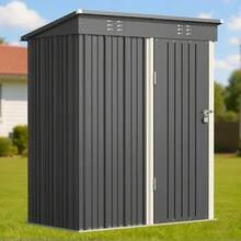 Outdoor Tool Shed, Storage Hut, Patio/Garden Tool Storage Cabinet, Household/Outdoor Waterproof And Rustproof Farm Implement And Miscellaneous Item Storage Cabinet. - Grey - View 3