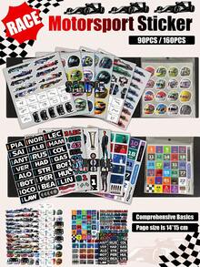 Juego de pegatinas de carreras premium, pegatinas de carreras F1, pegatinas de deportes de motor, pegatinas con nombres de pilotos, pegatinas de carreras, RUS, ANT, VER, LEC, NOR, PIA, SAI, ALB, selección práctica, adecuadas para superficies de espejo, papel, pegatinas para planificador, pegatinas para cuaderno, pegatinas diarias, regalo perfecto para familia y amigos - Multicolor - Ver 2