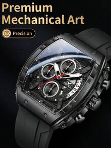 ONOLA Brand Men's High-Quality Fashion Sports Watch, Luminous Dial Quartz Multifunction Chronograph Wristwatch - Black - View 9