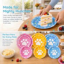 50/25/10pcs Pet Paw Print Disposable Paper Plates, Party Supplies, Suitable For 50 Guests, Disposable Paper Plates Party Tableware For Birthday, Wedding, Party, Family Picnic - View 5