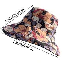 1pc New Reversible Wide Brim Bucket Hat For Women, Summer Sun Protection Face Covering Sun Hat - Multicolor - View 9
