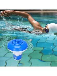 5 Inch Floating Chlorine Dispenser/Floating Dispenser Pool/Chlorine Tablet Bucket Pool/Floating Dispenser Chlorine Dispenser/Suitable For Indoor And Outdoor Pools SPA/Blue And White Color - A - View 5