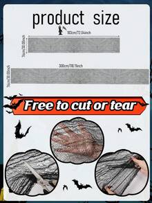 5/3pcs Black Horror Mesh Fabric, Suitable For Halloween, Large Size Black Horror Mesh Fabric, Suitable For DIY Halloween Horror Backdrop, Party Decoration Mesh, Curtain Decoration, Suitable For Creating Haunted House Horror Atmosphere, Halloween Party Decoration, Indoor And Outdoor Yard Fence, Haunted House Decoration Door And Window Covering Mesh, Halloween Horror Mesh Decoration - Multicolor - View 10