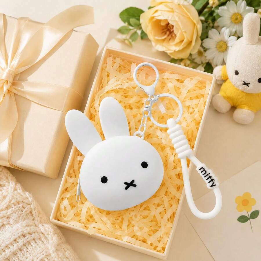 Miffy/Boris 系列收納袋,多色可選,可愛卡通角色設計,完美日常配件,適合 Miffy/Boris 粉絲的絕佳禮物 - 白色 - 查看 1