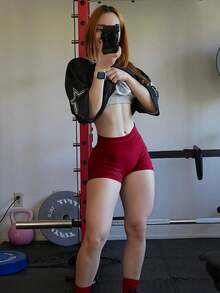 3件組女款運動短褲，無縫彈性緊身高腰防透腹部收腹瑜伽短褲，夏季款 - 彩色 - 查看 5