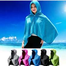 Cooling Hooded Cape , Burnoose,Super Absorption, Fast Drying , Used For Outdoor Works Sun Protection, Beach, Fitness, Hiking Fishing And Other Long-Term Sun Protection Cape, Cloak. Excellent Cooling Beach Towels For Hot Weather , Sun Protection Set - Multicolor - View 3
