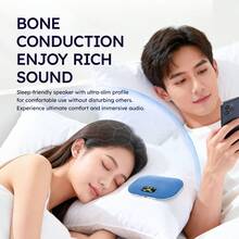 Reletech Bluetooth 5.4 Sleep Pillow Speaker With Alarm Clock And LED Display, FM Radio, Portable Stereo Pillow Speaker For Side Sleepers, Insomnia Relief, Sleep Aid, Fabric Design - View 5