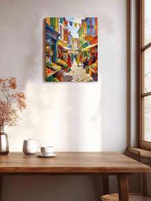 Colorful Street Market Scene DIY Oil Painting By Numbers Painting Crafts Adult Home Decoration 8x12/16x20inch Holiday Gifts Frameless - Sets - View 2