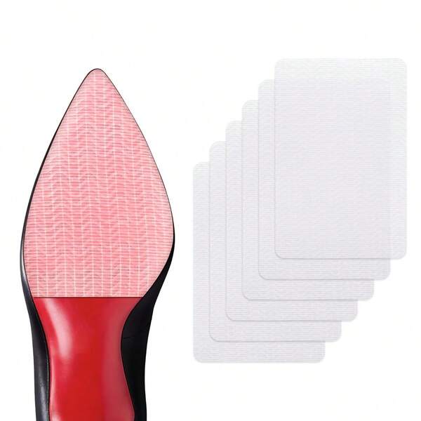 6Pcs Silicone Self-Adhesive Shoe Sole Protector, Non-Slip Wear Resistant Sole Guard Pads For Women High Heels & Men Leather Boots