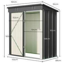 Outdoor Tool Shed, Storage Hut, Patio/Garden Tool Storage Cabinet, Household/Outdoor Waterproof And Rustproof Farm Implement And Miscellaneous Item Storage Cabinet. - Grey - View 8