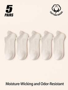 5/6/20/30 Pairs Women's Mesh Breathable Cotton Socks, Moisture-Wicking Anti-Odor Thin Ribbed Low-Cut Invisible Socks, Casual Everyday Socks - Multicolor - View 13