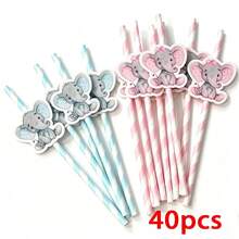 40/20/10pcs Elephant Shaped Straws, Jungle Animal Party Straws, Beverage Straws, Party Favors, Suitable For Bachelor Party, Wedding Party, Kitchen, Kitchenware Gifts, Tableware, Birthday Party, Wedding - Multicolor - View 17