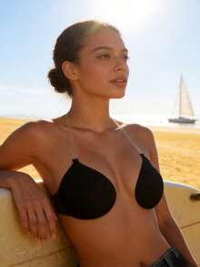Invisible Push-Up Bra - Strapless Transparent Halter Neck Style, Suitable For Backless Dresses And Wedding Gowns - Recommended To Buy One Size Larger Than Usual - Multicolor - View 3