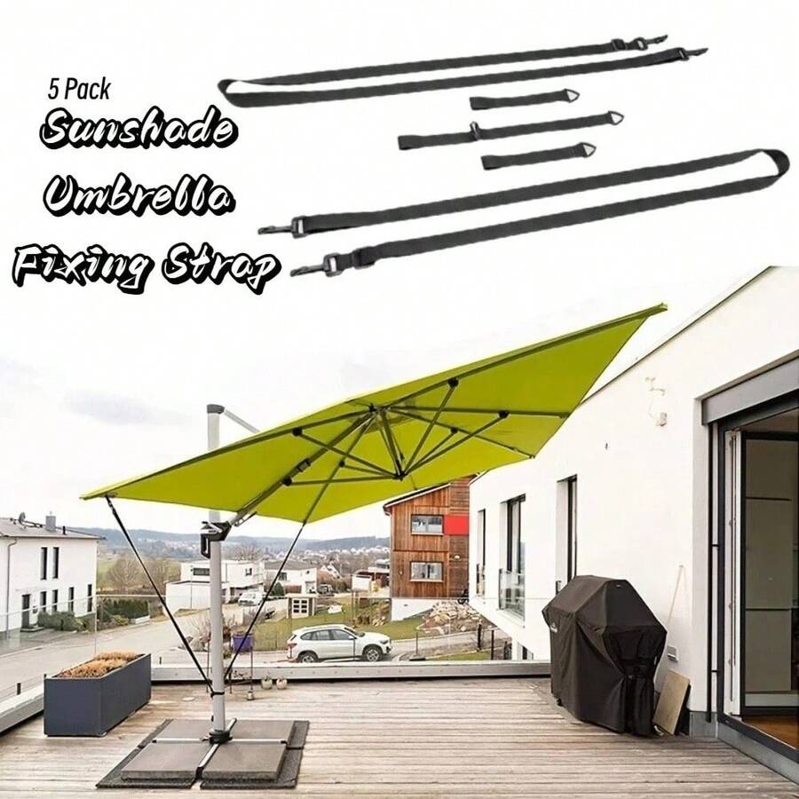 1Set Umbrella Wind Stabilizer Strap Patio Umbrella Wind Protection For Large Cantilever Umbrellas Weatherproof Adjustable Fixed Band - A - View 1