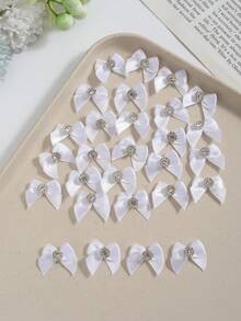 50pcs 2.5cm Mini Satin Ribbon Bows With Rhinestones, Multicolor Small Decorative Bows For DIY Hair Accessories, Doll Dressing, Gift Wrapping - View 22